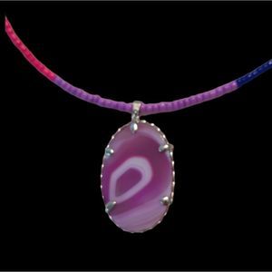 Rin's Unique Boutique - Handmade - Beaded - Bisexual Pride - Necklace
